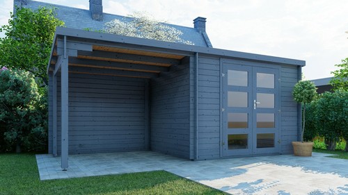 Log cabin with - cabin,
